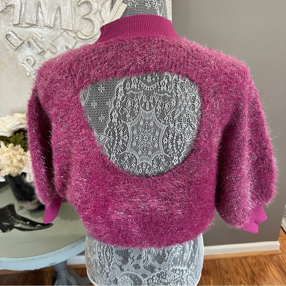 Anthropologie Maeve Pink Fuzzy Sweater Size XXS - Picture 4 of 10